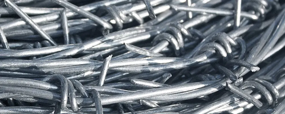 Barbed wire production